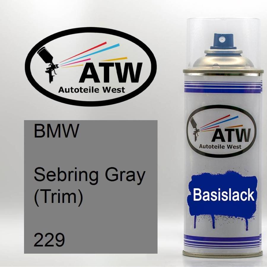 BMW, Sebring Gray (Trim), 229: 400ml Sprühdose, von ATW Autoteile West.